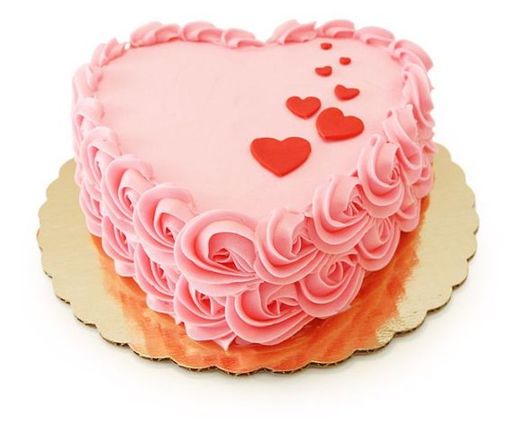Roses Heart Strawberry Cake