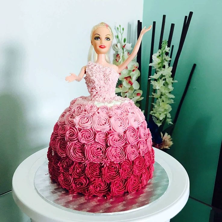 Barbie Doll Cream Cake