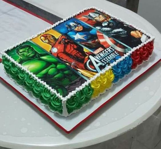 Avengers Square Poster Cake