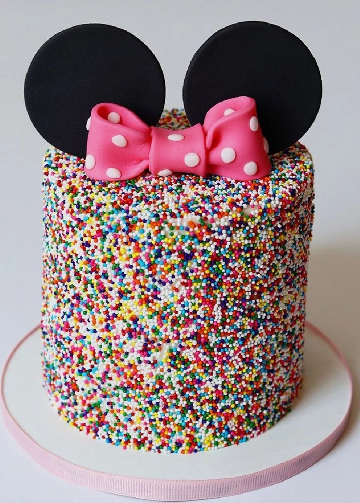Sprinkled Mickey Mouse Cream Cake
