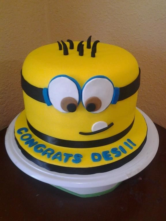 Adorable Minion Fondant Cake