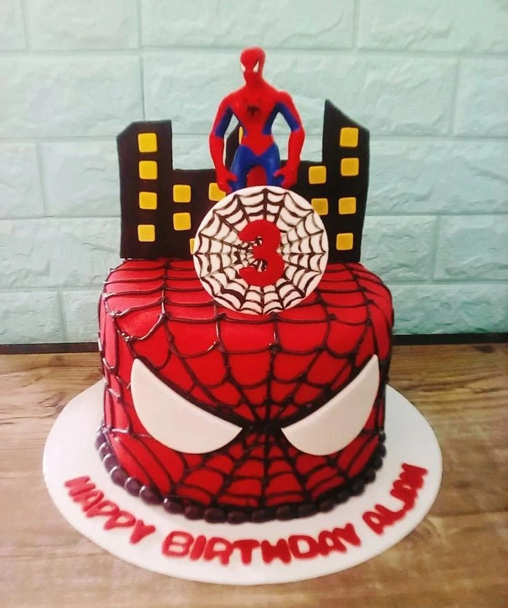 Spiderman In The City Cake