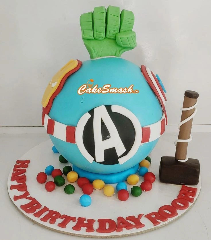 Avengers Theme Pineapple Pinata Cake