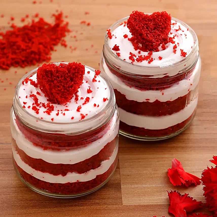 Red Velvet Cake Jar Set of 2