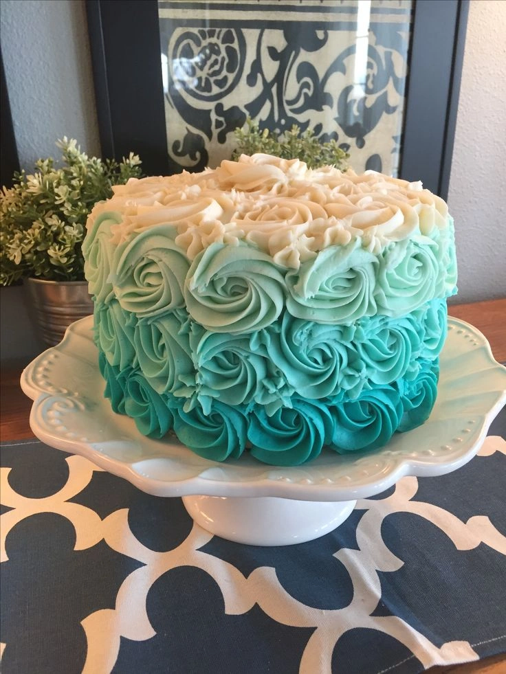 Aqua Blue Cream Cake