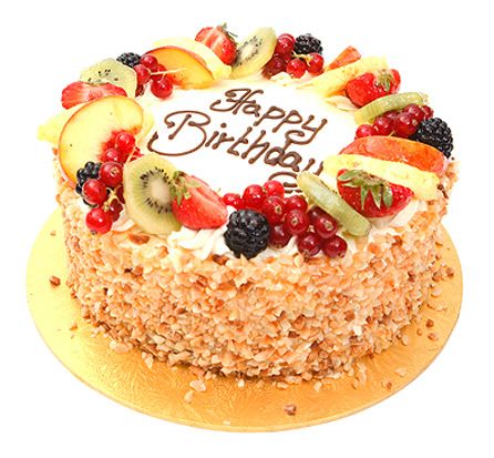 Fresh Fruits & Roasted Almonds Cake