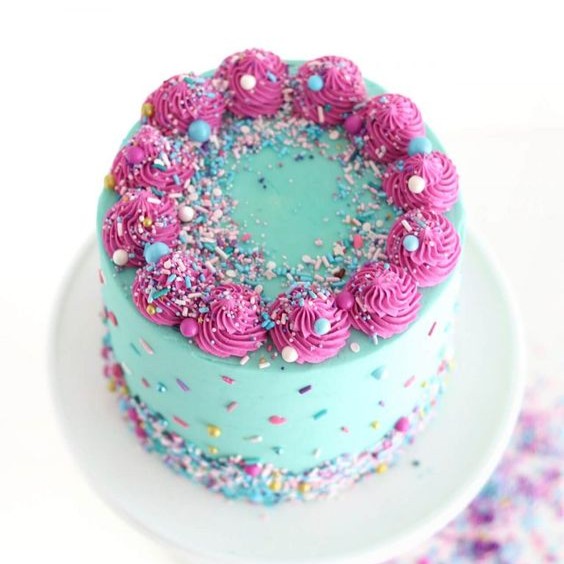 Colorful Sprinkle Strawberry Cake
