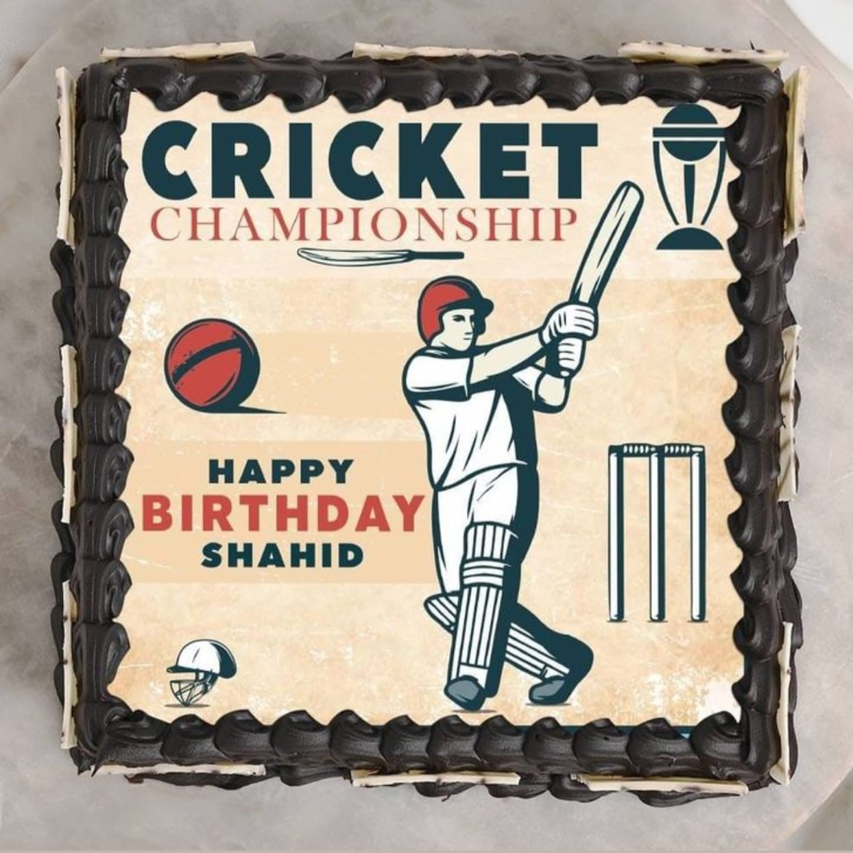 Cricket Photo Cake