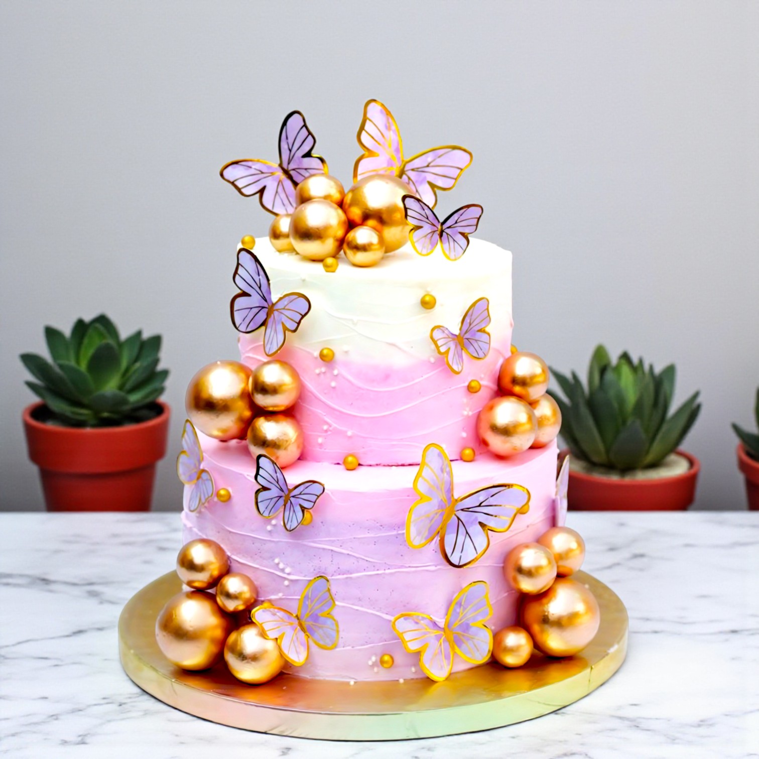 Butterfly Doodle Cake