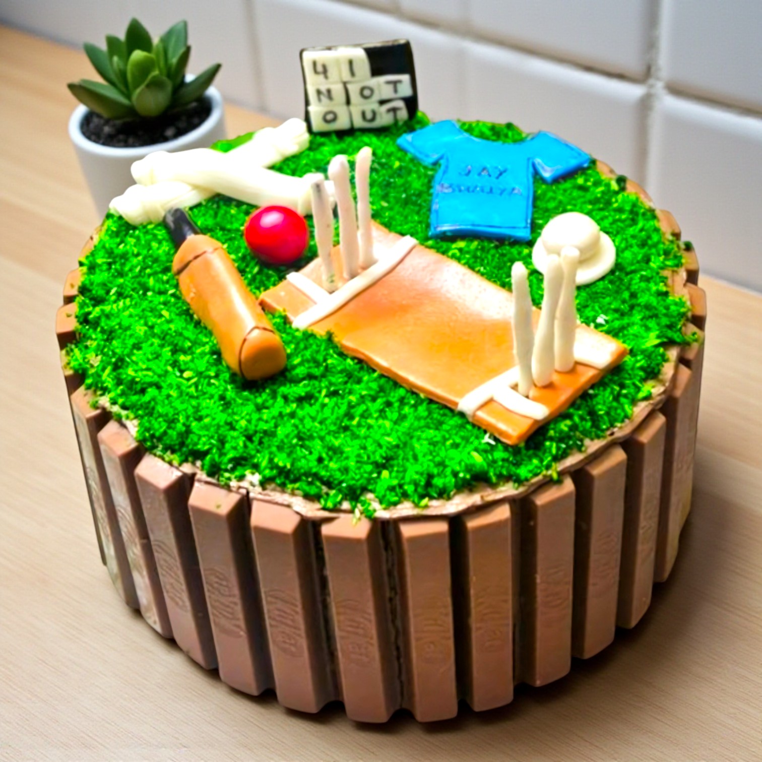 Cricket Kitkat Cake