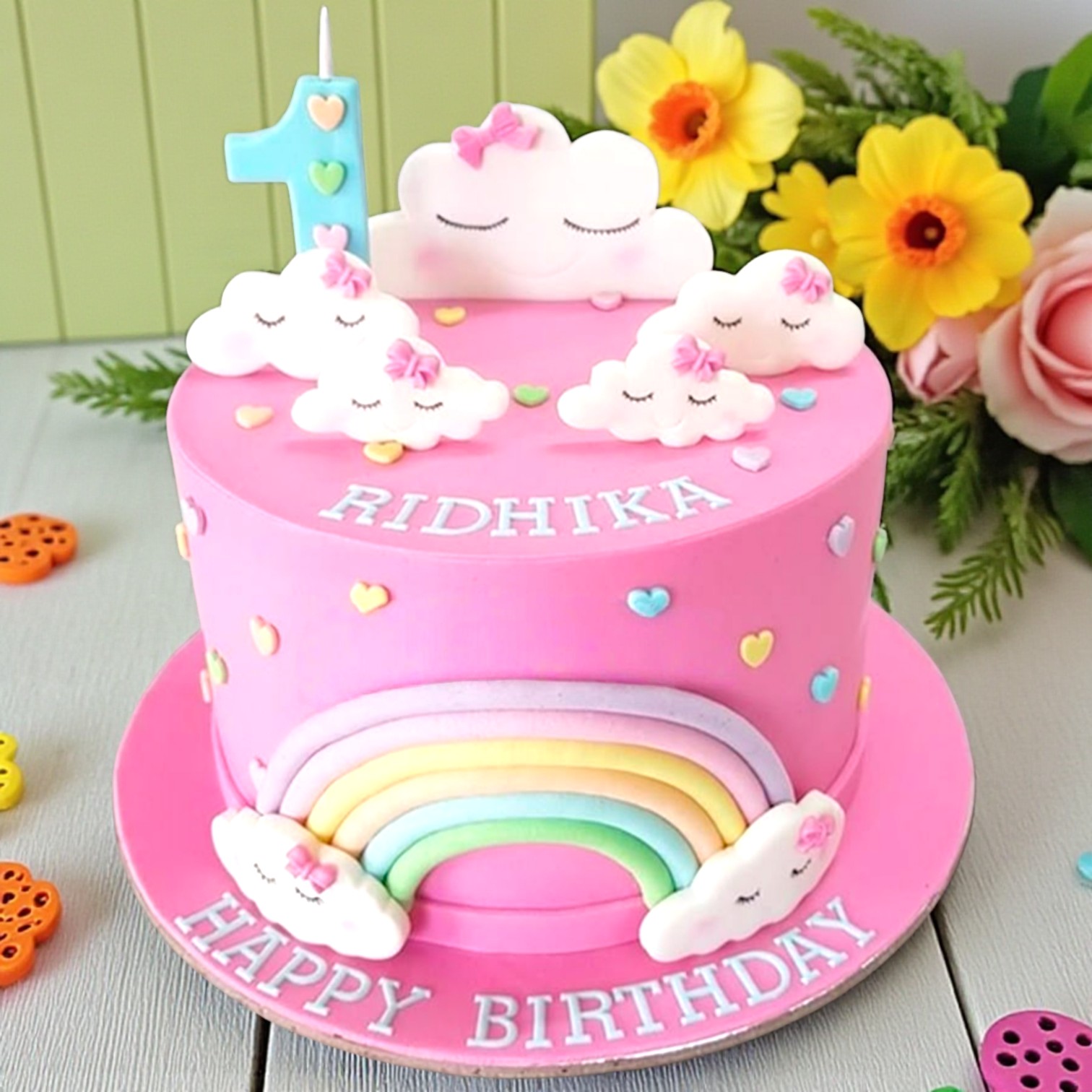 First Birthday Rainbow Cake