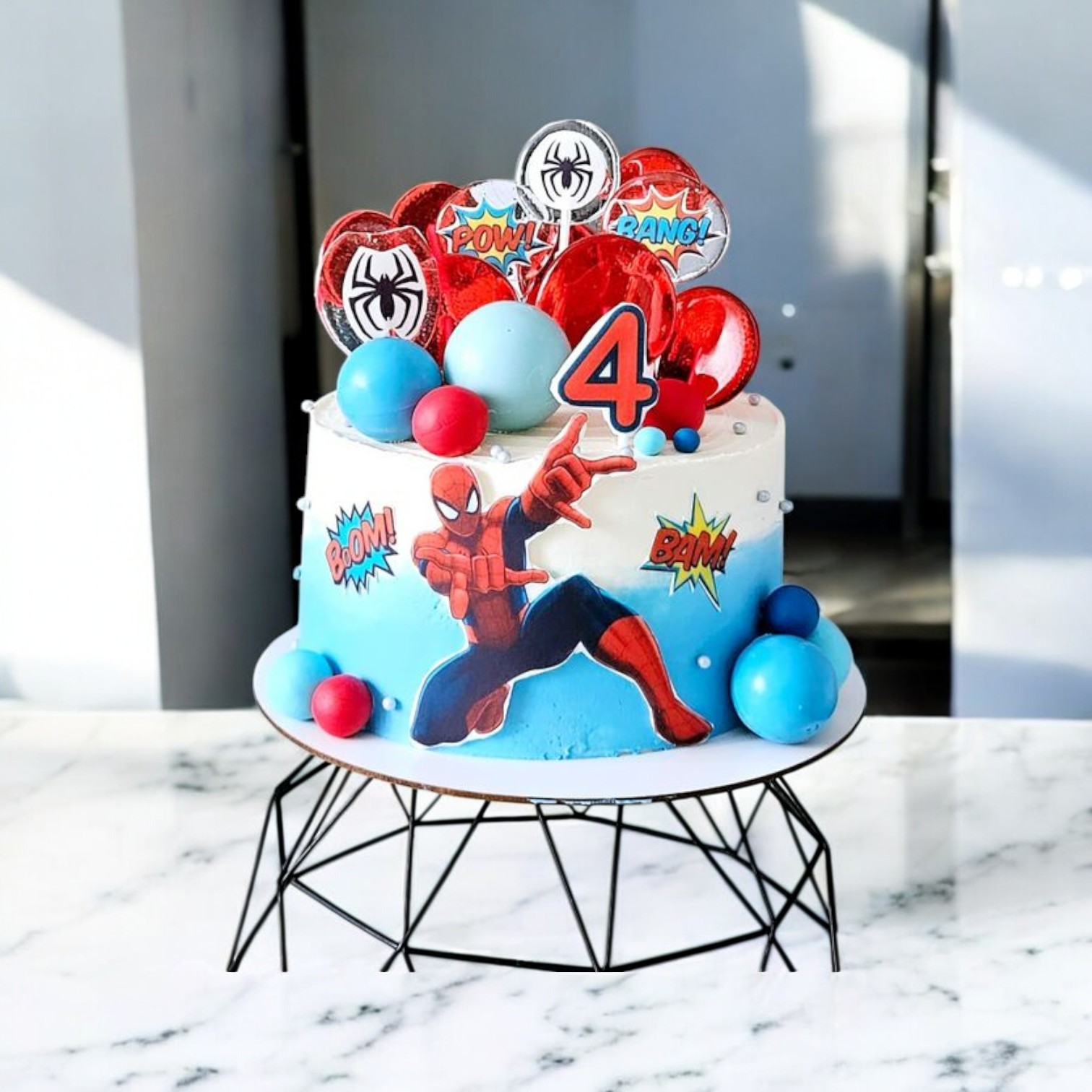 Webbed Spiderman Cake
