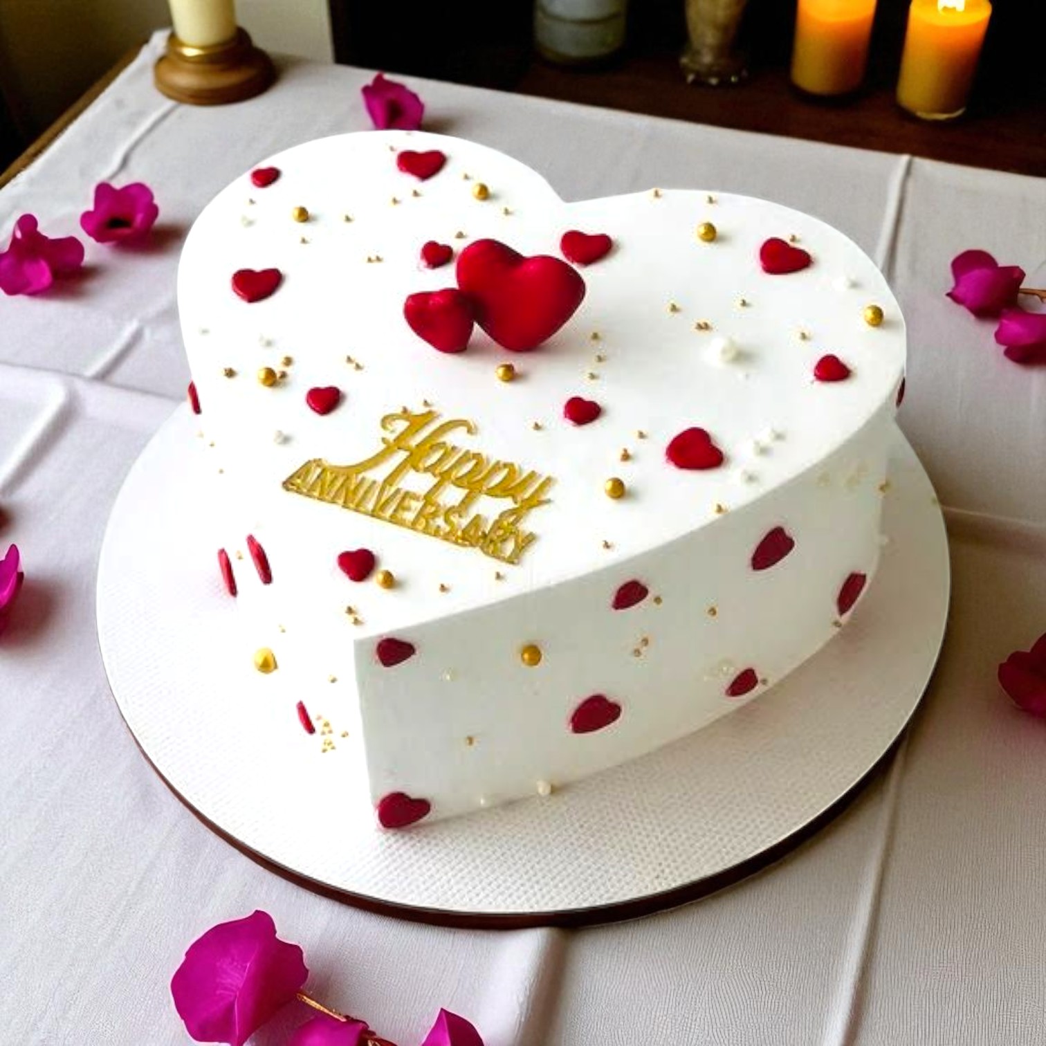Heart Beat Anniversary Cake