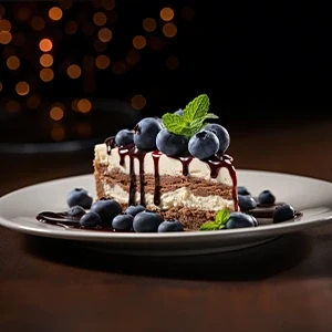 Blueberry cake with blueberries