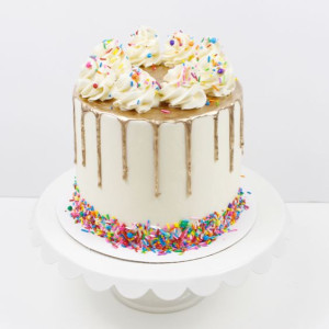 Sprinkled White Colourful Gems Cream