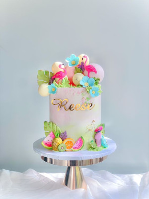 Pastel Paradise Birthday Cake