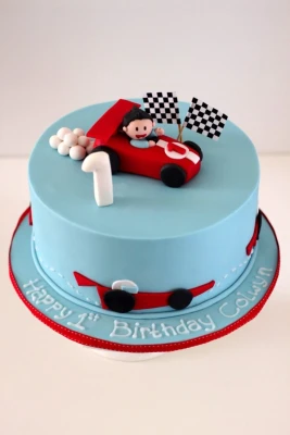 Fondant Car Race Cake