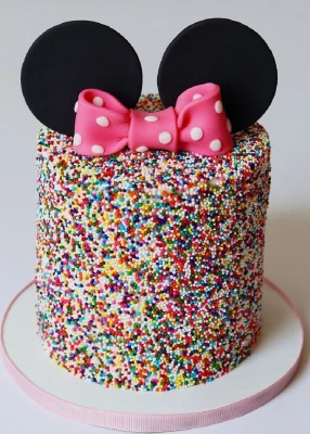 Sprinkled Mickey Mouse Cream Cake
