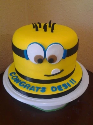 Adorable Minion Fondant Cake