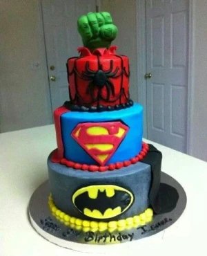 Three Tier Loaded Avengers Fondant Cake