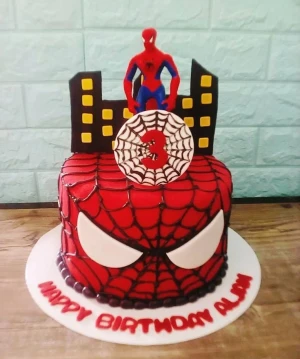 Spiderman In The City Cake