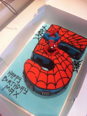 Spiderman Number Cake