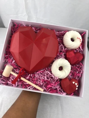 Red Heart Shape Pinata Cake