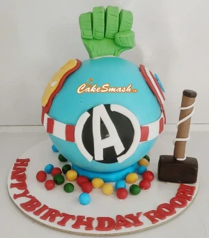Avengers Theme Pineapple Pinata Cake