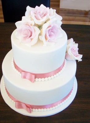 Rose Fondant Two Tier Cake
