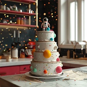 4 Tier Designer Party Fondant Cake