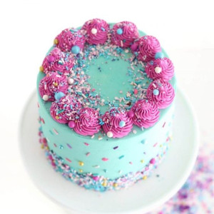 Colorful Sprinkle Strawberry Cake