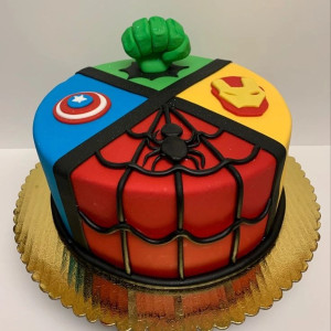 Superheroes Theme Cake
