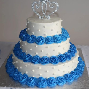 3 Tier Anniversary Fondant Cake