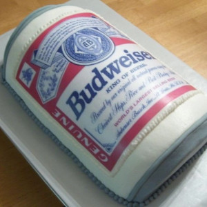 Round Beer Theme Photo Cream Cake