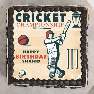 Cricket Photo Cake