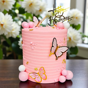 Pink Butterfly Burst Cake