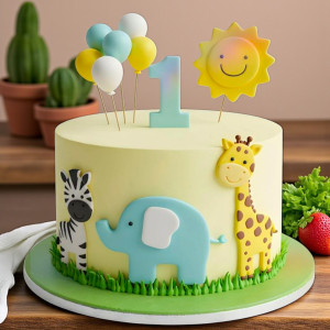 First Birthday Jungle Cake