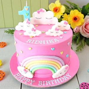 First Birthday Rainbow Cake