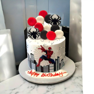 Sugar Spiderman Webbed Cake
