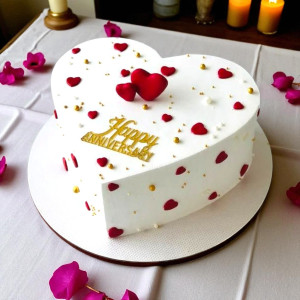 Heart Beat Anniversary Cake