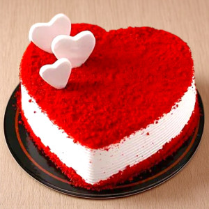 Red Velvet Anniversary Heart Shape Cake